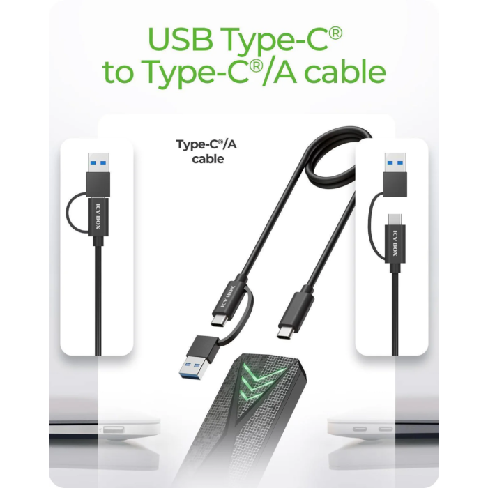 IcyBox E0019272 ohišje za M.2 NVMe SSD z vmesnikom USB-C 3.2 Gen 2 in RGB lučmi - slika 3
