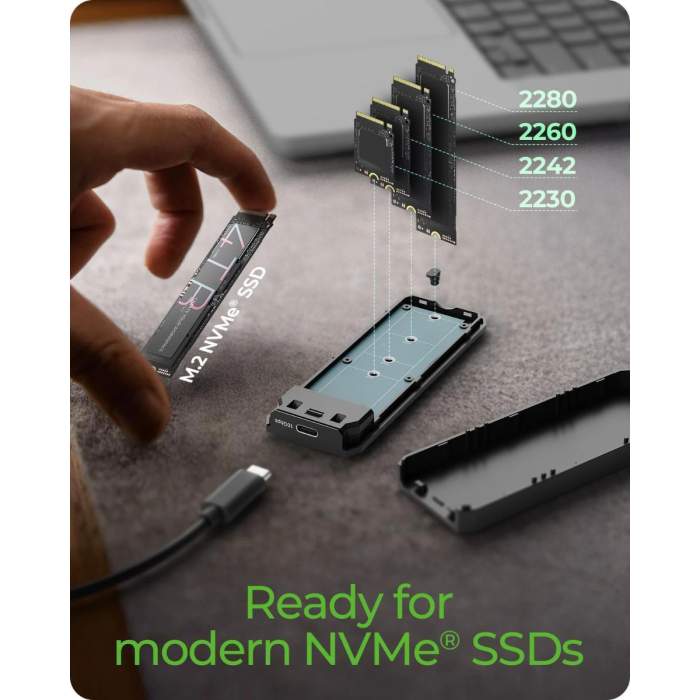 IcyBox E0019272 ohišje za M.2 NVMe SSD z vmesnikom USB-C 3.2 Gen 2 in RGB lučmi - slika 4