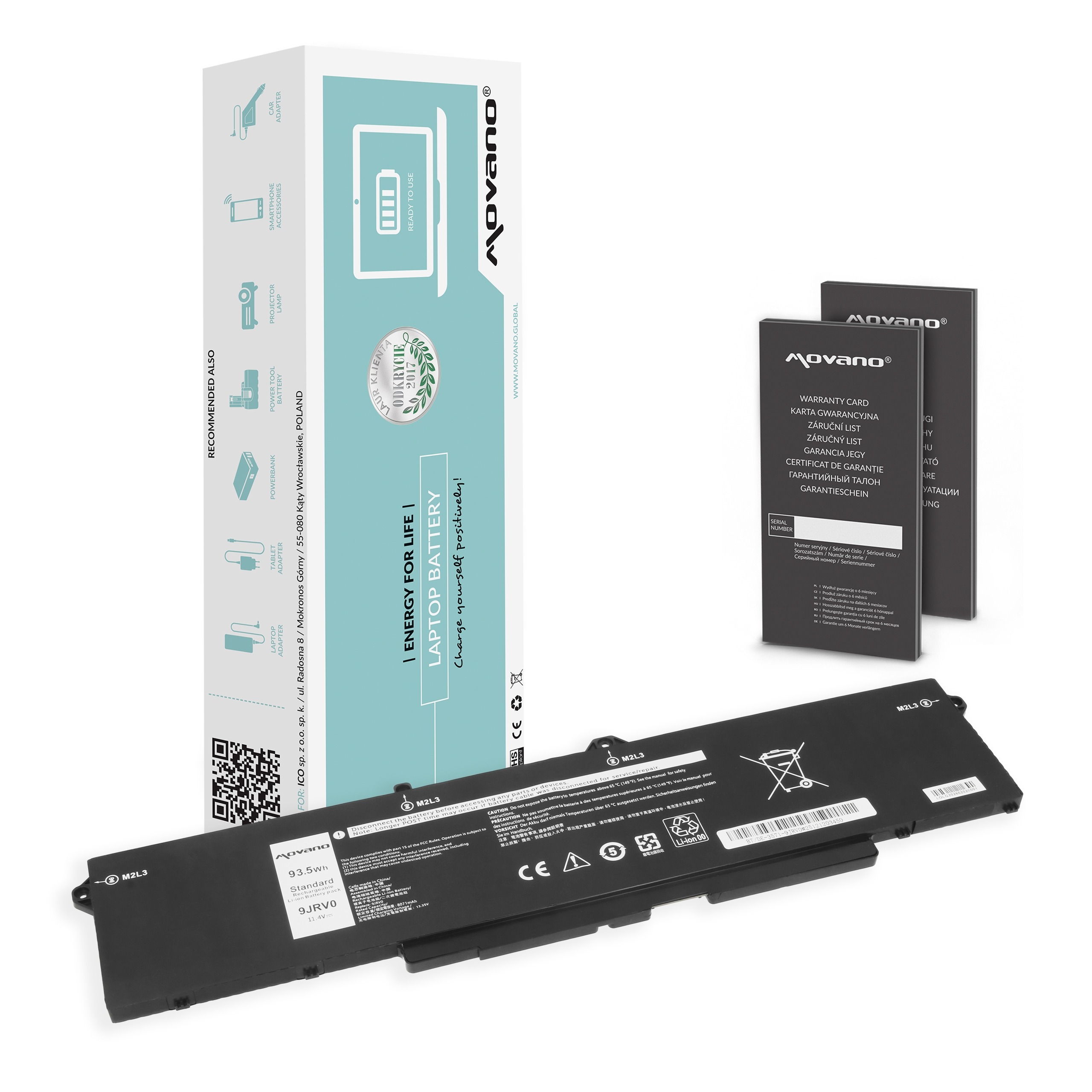 Baterija za Dell Latitude 15 5521 / 15 5531 / Precision 15 3571, 8200 mAh - slika 2
