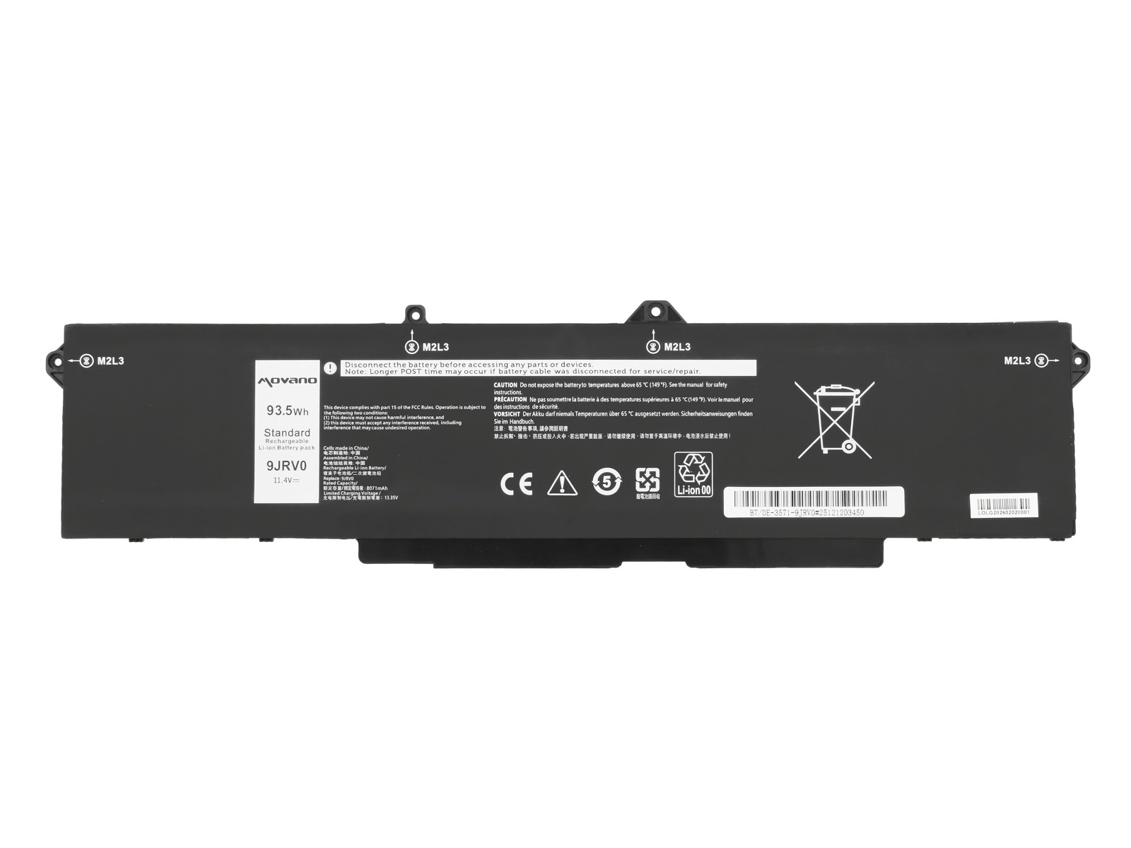 Baterija za Dell Latitude 15 5521 / 15 5531 / Precision 15 3571, 8200 mAh - slika 4