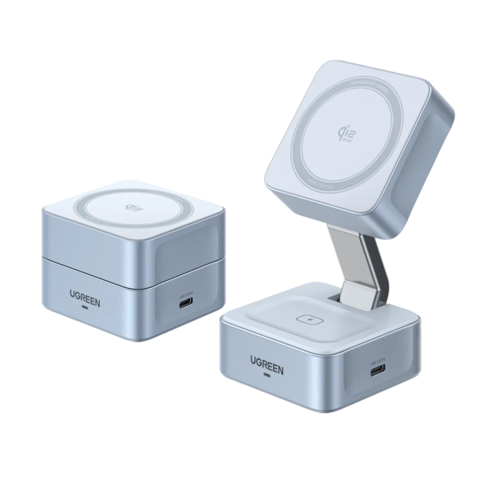 Ugreen 2-in-1 magnetni brezžični polnilnik Qi2 25W