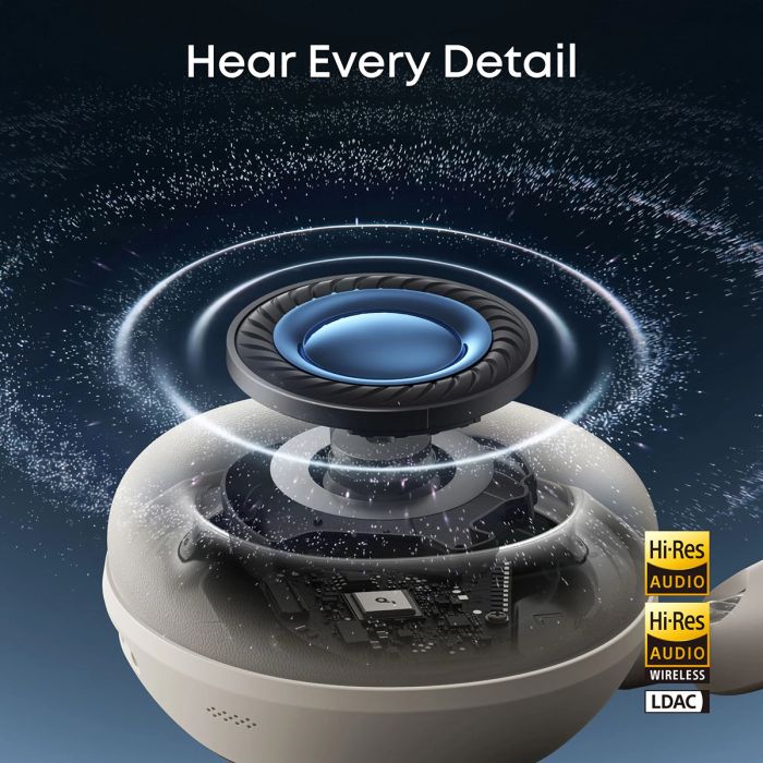 Anker Soundcore Space 2 naglavne Bluetooth slušalke, bele - slika 3