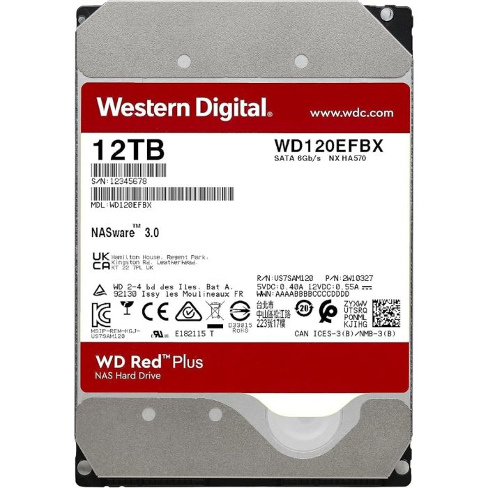 WD 12TB Red Plus 3,5" SATA 6Gb/s 7200rpm 512MB HDD disk - slika 3