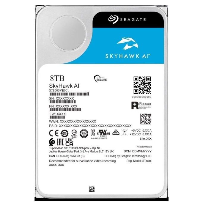 Seagate 8TB SkyHawk AI 3,5 SATA 6Gb/s 7200rpm 256MB HDD disk - slika 3