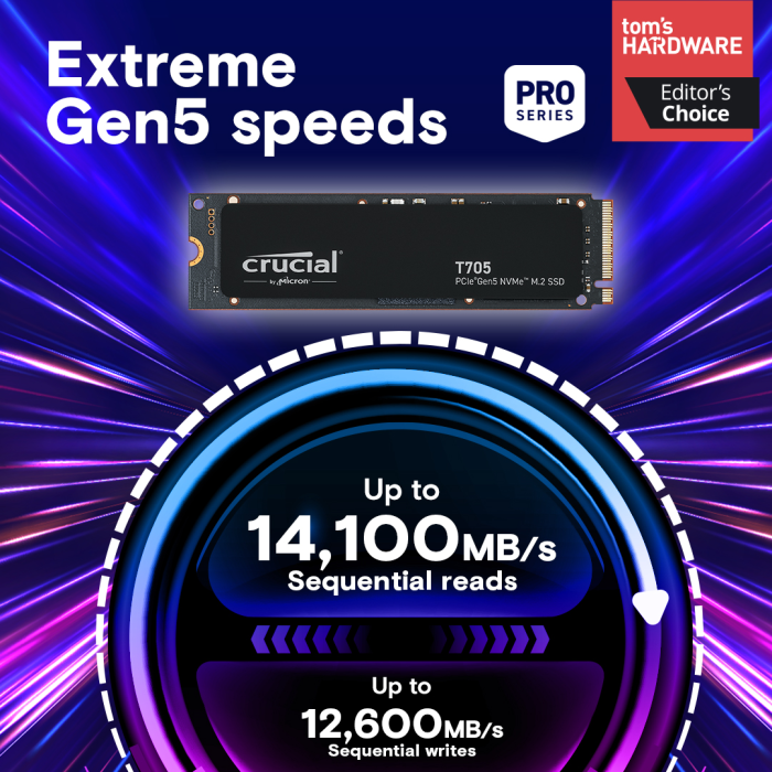 Crucial T500 4TB PCIe Gen4 NVMe M.2 SSD s hladilnikom - slika 3