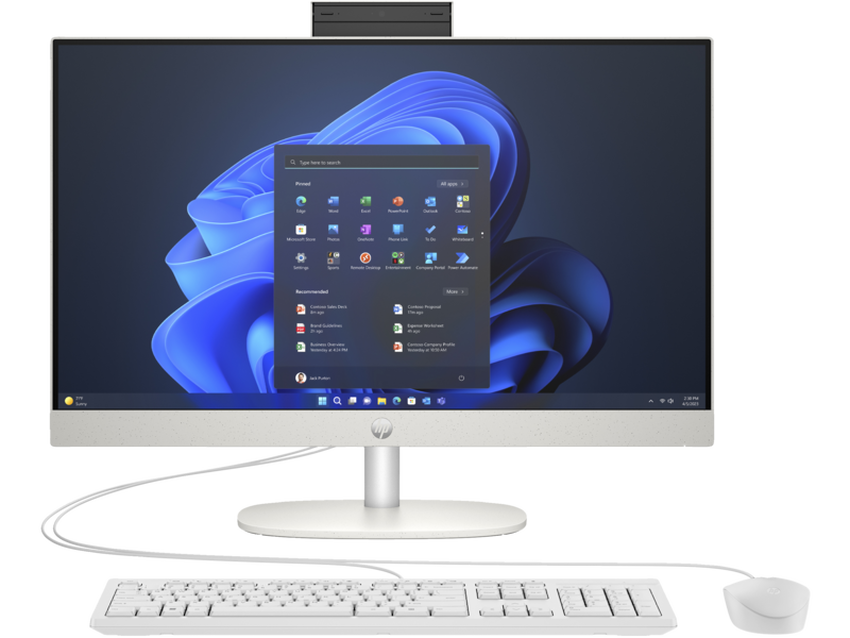 Intel Core i5-1334U (1,3 GHz), 16 GB DDR4-3200, SSD 512 GB PCIe NVMe, Intel Iris Xe Graphics (IGP), Wi-Fi 6 (802.11ax), Bluetooth 5.3, Webcam, 60,5 cm (23,8") FHD (1920x1080) AG LED 60Hz, HDMI, 1x USB-C 3.2 Gen1 (5Gbps), 2x USB-A 3.2 Gen2 (5Gbps), 2x USB-A 2.0, Wired Kbd., Microsoft Windows 11 Pro (64-bit)