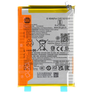 <br><b>Opis:</b><br><ul><li><b>Originalna baterija proizvajalca Xiaomi</b><br></li><li>Najsodobnejša tehnologija omogoča veliko ciklov polnjenja in praznjenja<br></li><li>Li-Polymer celice so prijazne okolju, obenem pa zagotavljajo delovanje brez spominskega učinka<br></li><li>Termično stikalo ščiti baterijske celice pred pregrevanjem, prenapolnitvijo in kratkim stikom<br></li><li>Visoka kapaciteta baterije, podaljšan čas delovanja pri mirovanju naprave, zelo počasno samopraznjenje<br></li><li>100% kompatibilnost z originalno baterijo</li><li>Baterijo polnimo z originalnim ali nadomestnim polnilcem</li><li>Certifikati CE in ROHS</li></ul><br><br><p><b>Originalne oznake:</b><br></p><ul><li>BN5Q</li></ul><br><p><b>Primerno za:</b></p>Xiaomi:<ul><li>13C,&nbsp;23100RN82L, 23106RN0DA, 23108RN04Y, 2311DRN14I</li><li>Poco C65,&nbsp;2310FPCA4G</li></ul><br><b>Lastnosti:</b><ul><li>Proizvajalec: Xiaomi</li><li>Vrsta: Li-Polymer</li><li>Napetost: 3,87 V</li><li>Kapaciteta: 5.000 mAh (19,35 Wh)</li></ul><br>