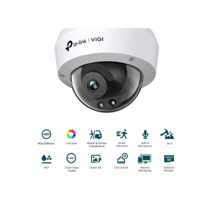 TP-LINK VIGI 4MP Full-Color Dome mrežna kamera (do 2560 × 1440 H.265+ 30fps) - slika 2