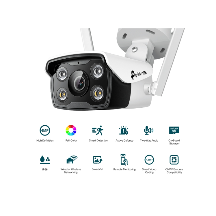 TP-LINK VIGI 4MP zunanja Full-Color Wi-Fi Bullet mrežna kamera (do 2560 × 1440 H.265+ 30fps) - slika 2