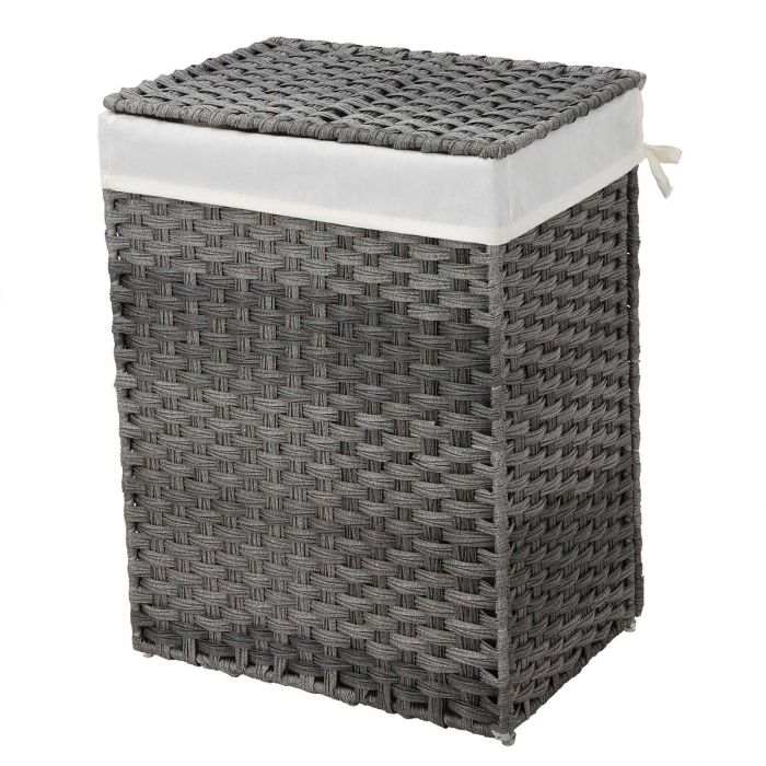 SONGMICS Košara za perilo Ratan 90L siva, LCB51WG - slika 2