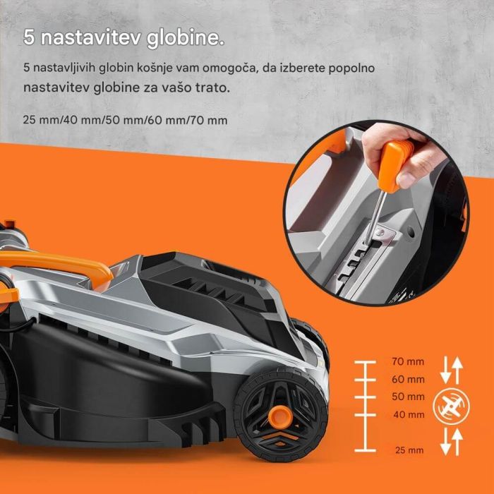 VonHaus električna vrtna kosilnica za travo 1800W - slika 4