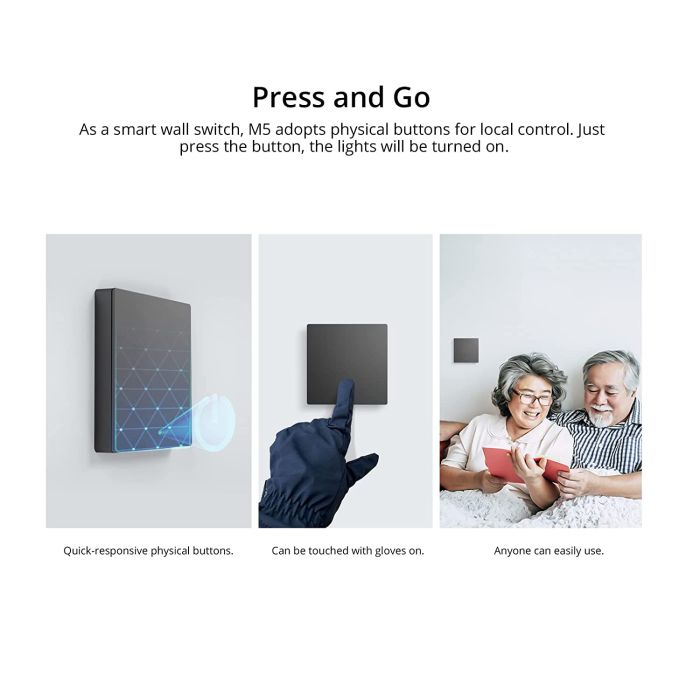 SONOFF pametno stensko stikalo Wi-Fi M5-1C-80, enojno - slika 4
