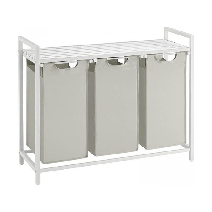 VASAGLE košara za perilo s 3 predelki, bela, BLH301W01 | E-specialisti.si