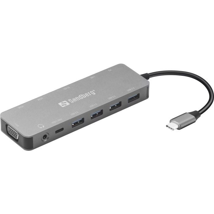 Sandberg USB-C 13-v-1 Travel Dock priklopna postaja za prenosnike - slika 2