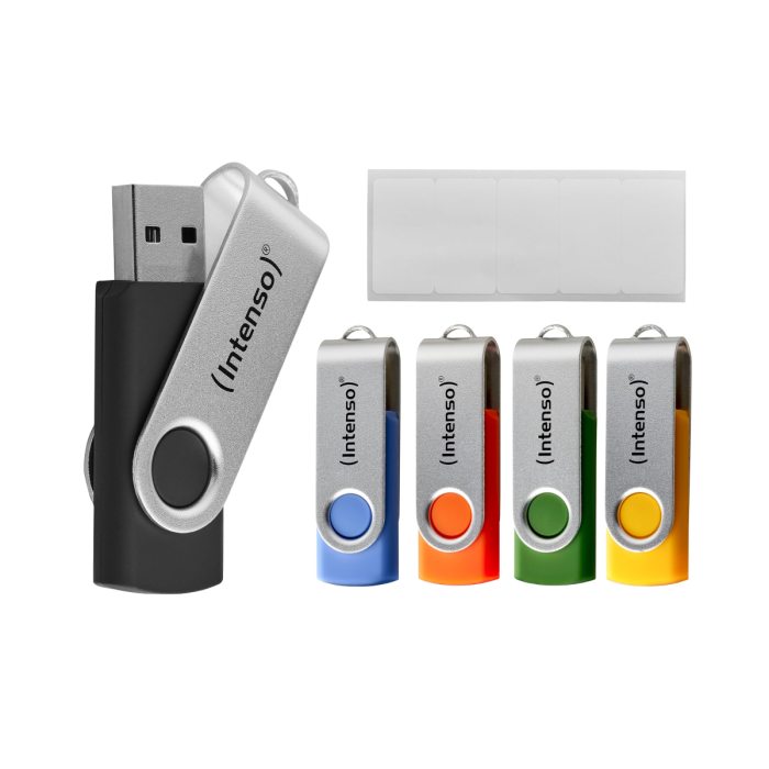 Intenso 5x64GB Basic Line USB 2.0 spominski ključki - Barvni - slika 2