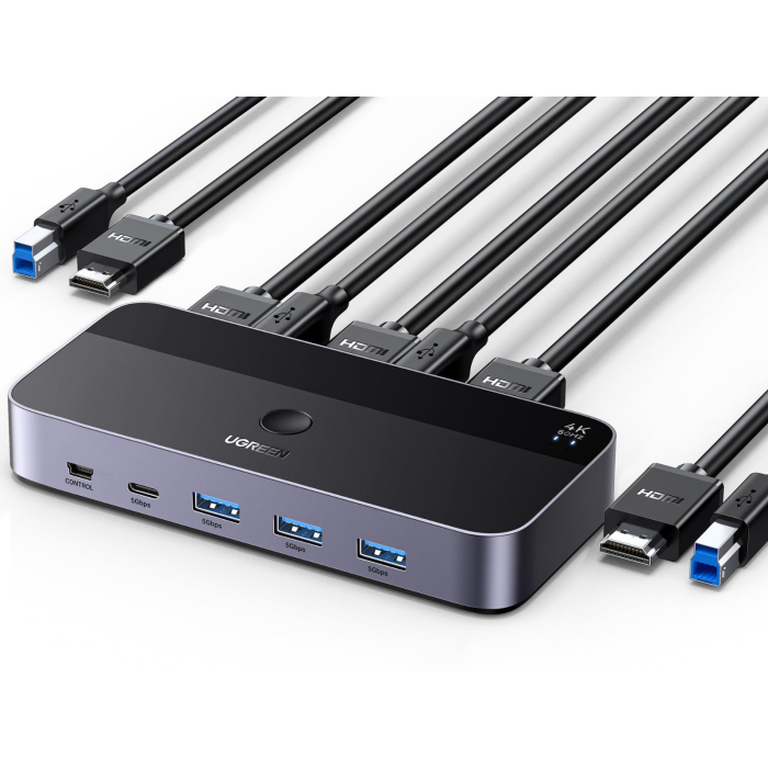 Ugreen USB 3.0 KVM stikalo za 1 monitor in 2 računalnika - slika 3