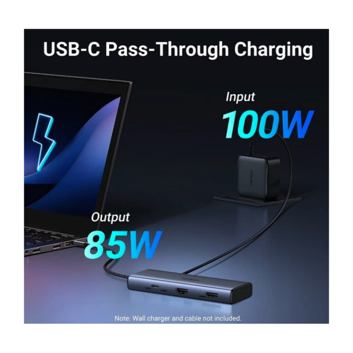 Ugreen 6v1 USB-C priklopna postaja s 100W PD vhodom - slika 3