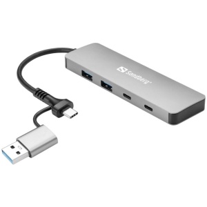 Sandberg USB-C/A v 2x USB-A + 2x USB-C Hub vozlišče