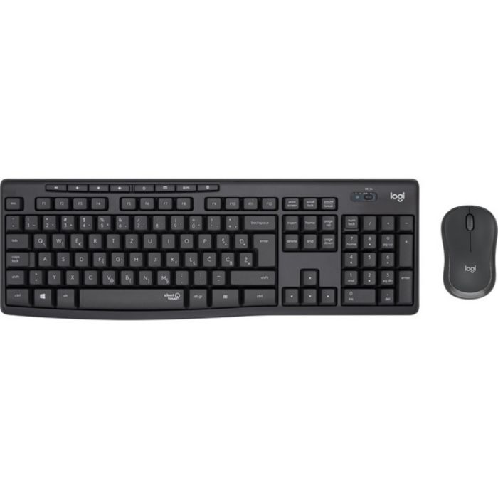 Logitech tipkovnica +miška brezžična Desktop MK295 SLO - grafitna barva SLO