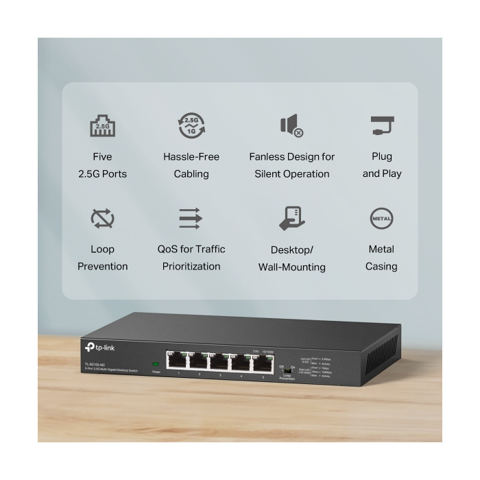 TP-LINK SG105-M2 V1 5 port 2.5 Gbps mrežno stikalo / switch - slika 4