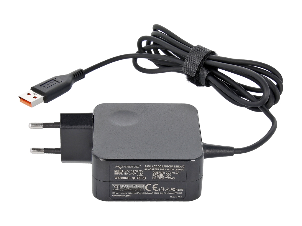 Polnilec za prenosnike Lenovo, 40W / 20V / 2A / priključek USB - slika 3