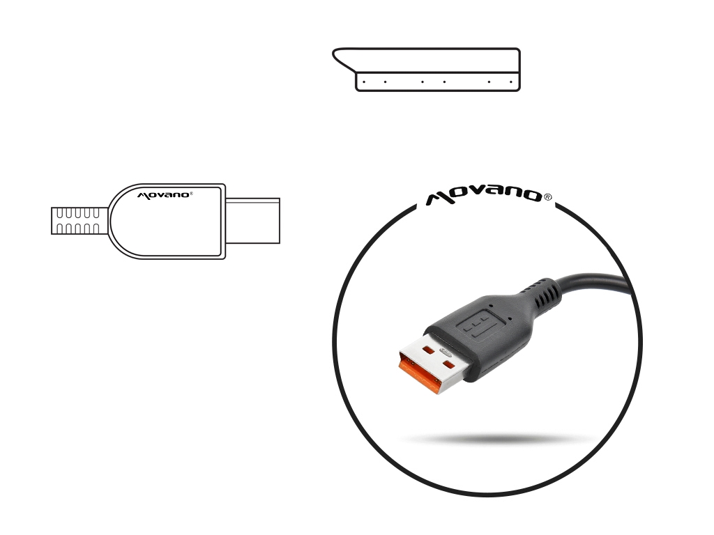 Polnilec za prenosnike Lenovo, 40W / 20V / 2A / priključek USB - slika 5