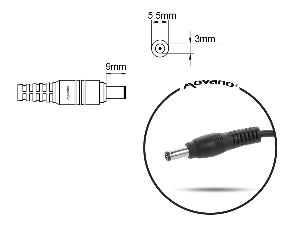 Polnilec za prenosnike Samsung, 90W / 19V / 4.74A / 5,5mm x 3,3mm - slika 6