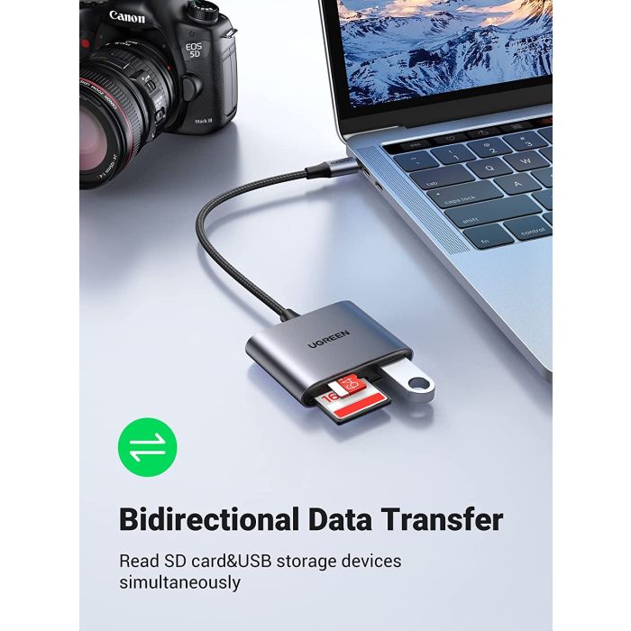 Ugreen USB-C čitalnik kartic 3v1 - slika 3