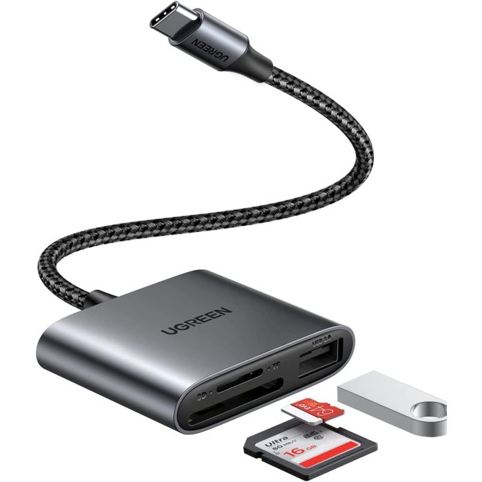 Ugreen USB-C čitalnik kartic 3v1 | E-specialisti.si