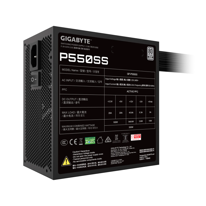Gigabyte napajalnik P550SS 550W 80 Plus Silver - slika 4