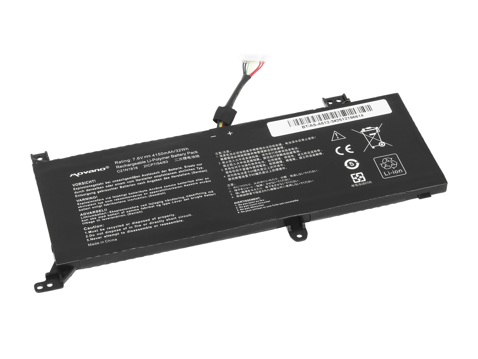 Baterija za Asus VivoBook 14 X412 / X412D / X412F, C21N1818, Tip 2, 4150 mAh - slika 2