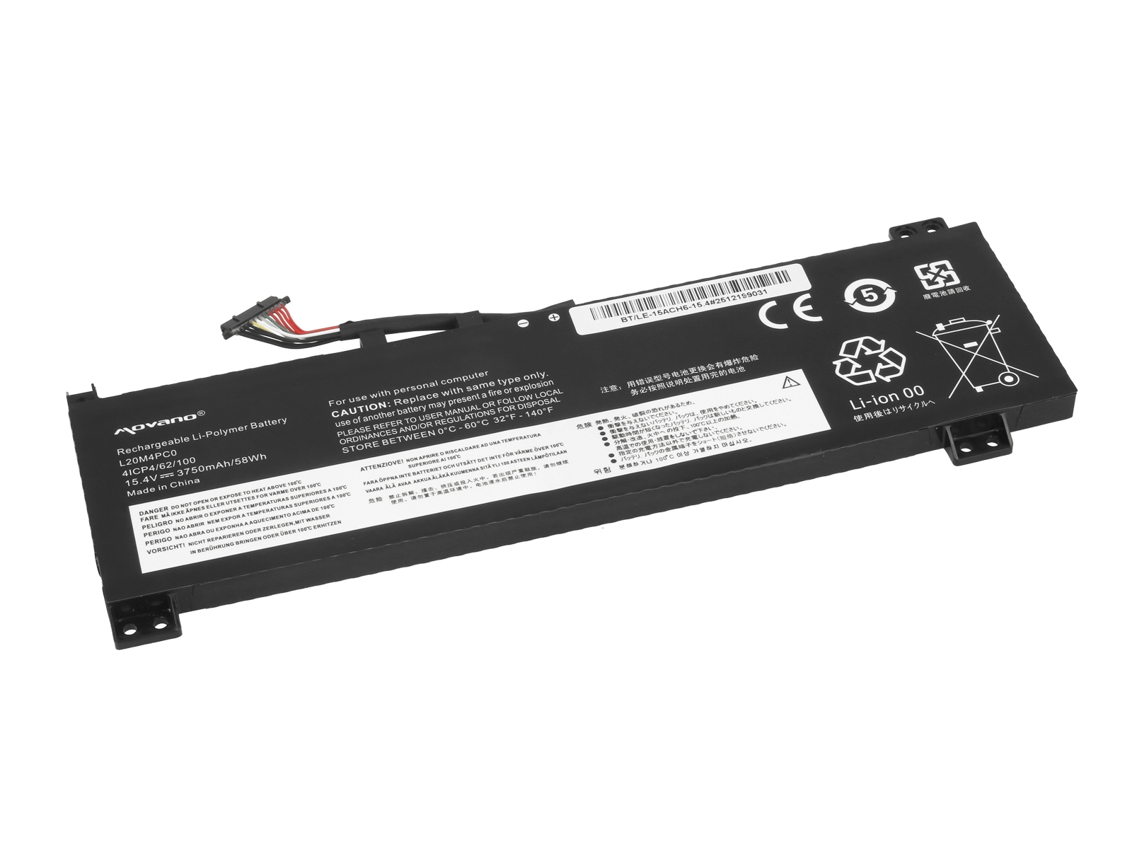 Baterija za Lenovo IdeaPad Gaming 3-15ACH6 / Legion 5-15ITH6, L20M4PC0, 15.4 V, 3750 mAh - slika 2