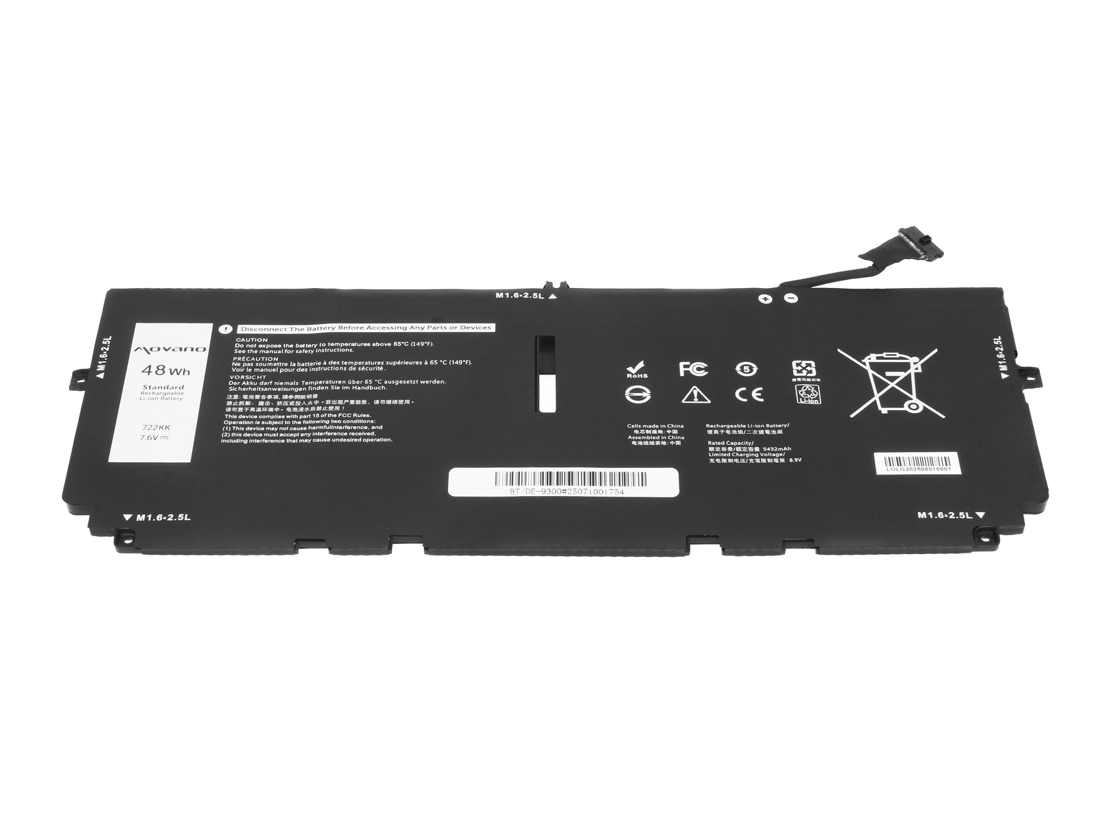 Baterija za Dell XPS 13 9300 / XPS 13 9310 / 13 9380, 6315 mAh - slika 3