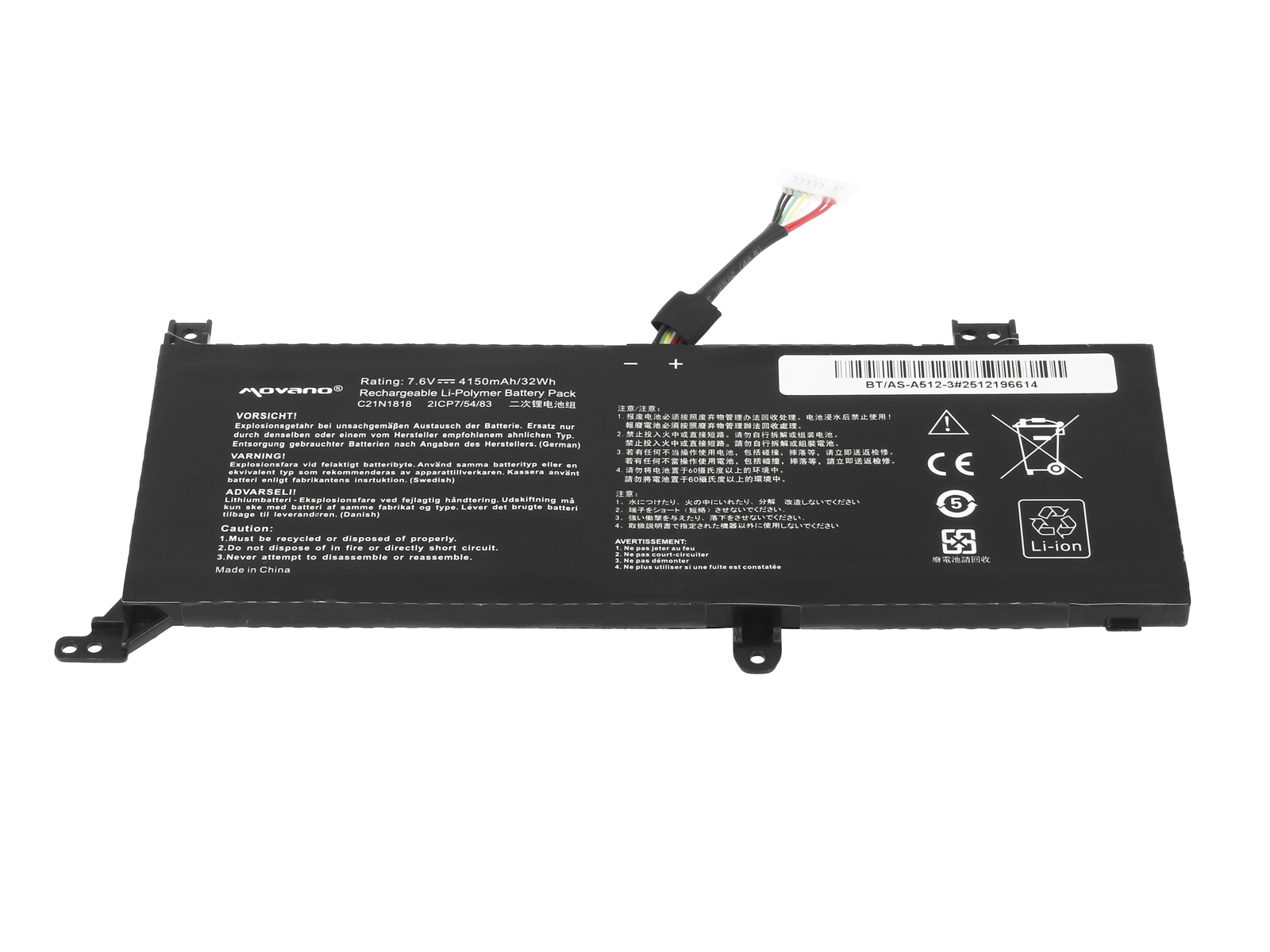 Baterija za Asus VivoBook 14 X412 / X412D / X412F, C21N1818, Tip 2, 4150 mAh - slika 3