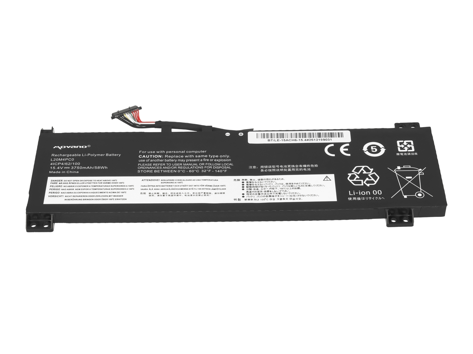 Baterija za Lenovo IdeaPad Gaming 3-15ACH6 / Legion 5-15ITH6, L20M4PC0, 15.4 V, 3750 mAh - slika 3