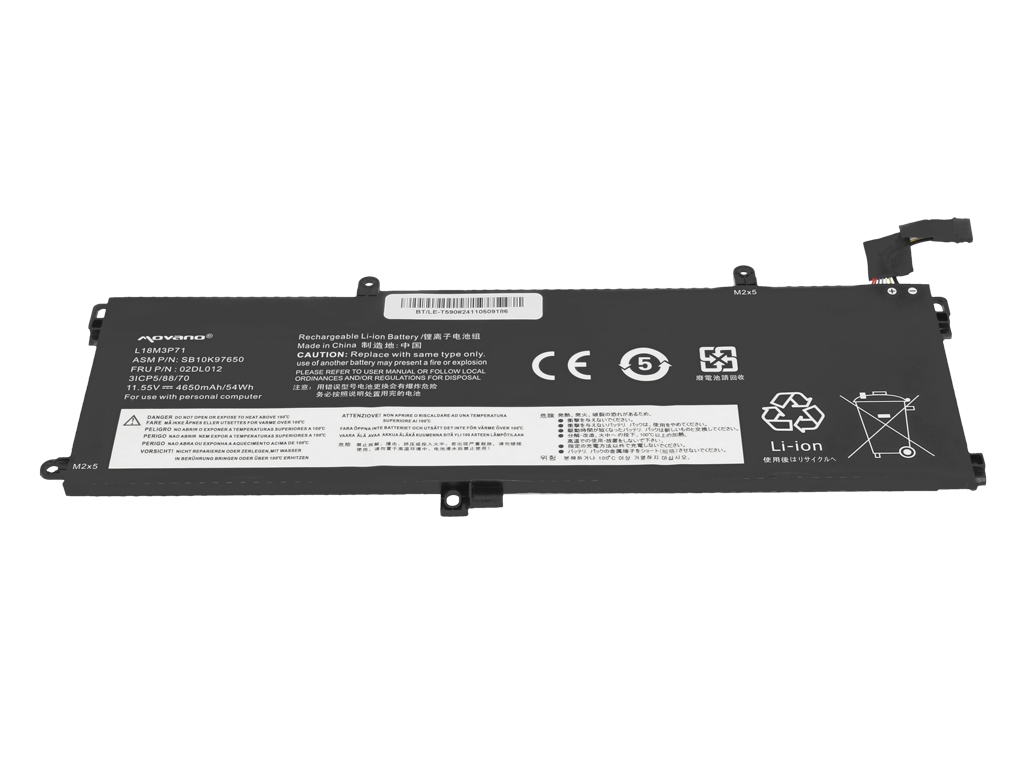 Baterija za Lenovo ThinkPad T590 / T15 / P15s / P53s, 4650 mAh - slika 3