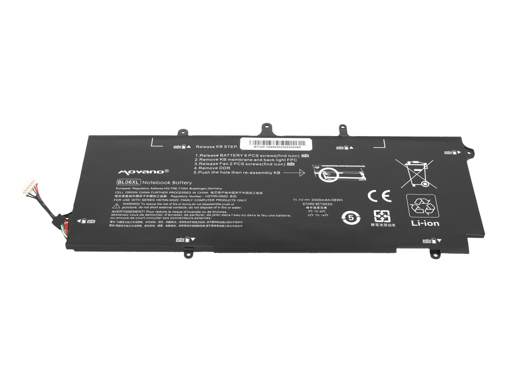 Baterija za HP Elitebook Folio 1040 G1 / G2, BL06XL, 3400 mAh - slika 3
