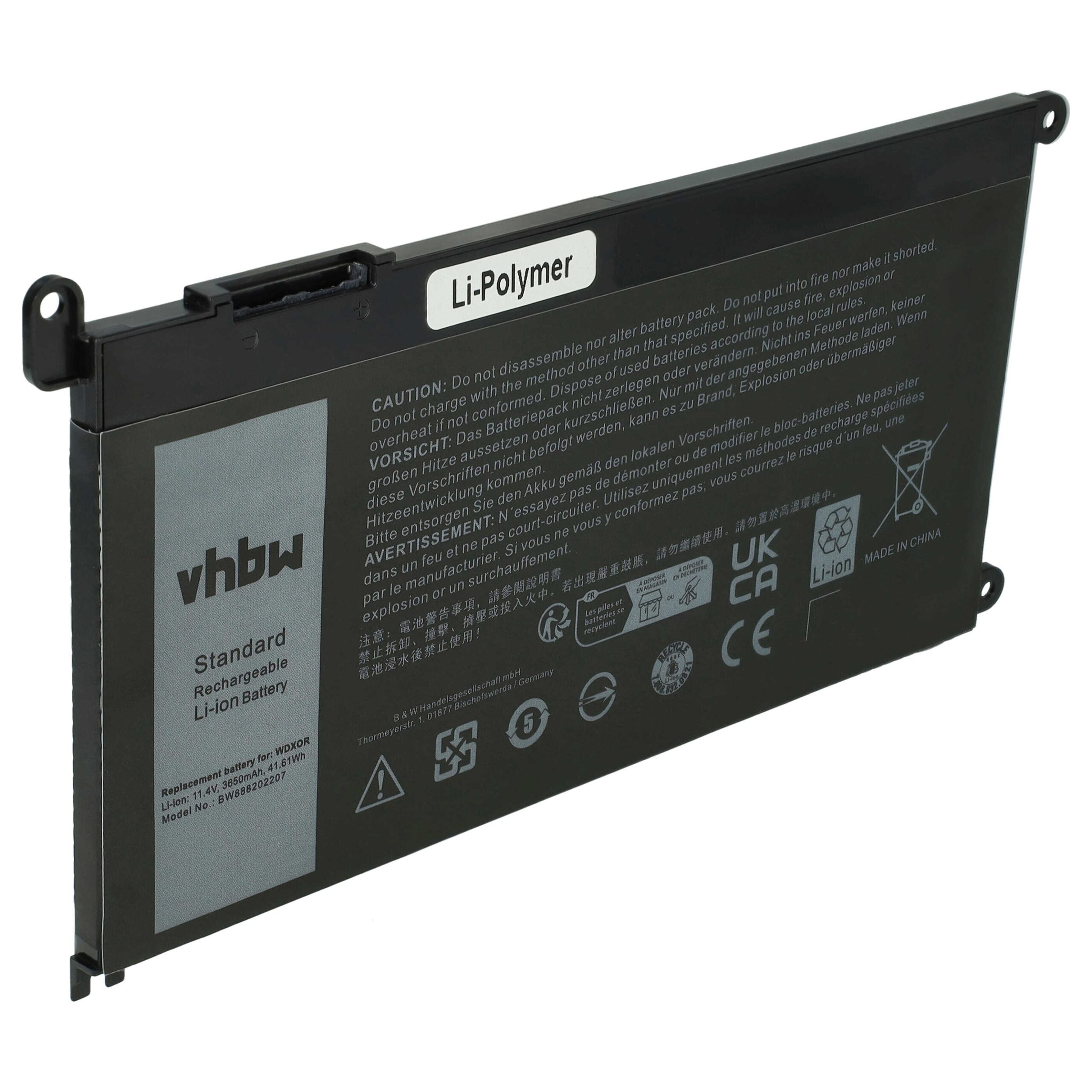 Baterija za Dell Inspiron 5378 / Latitude 3490, WDX0R, 3650 mAh - slika 4