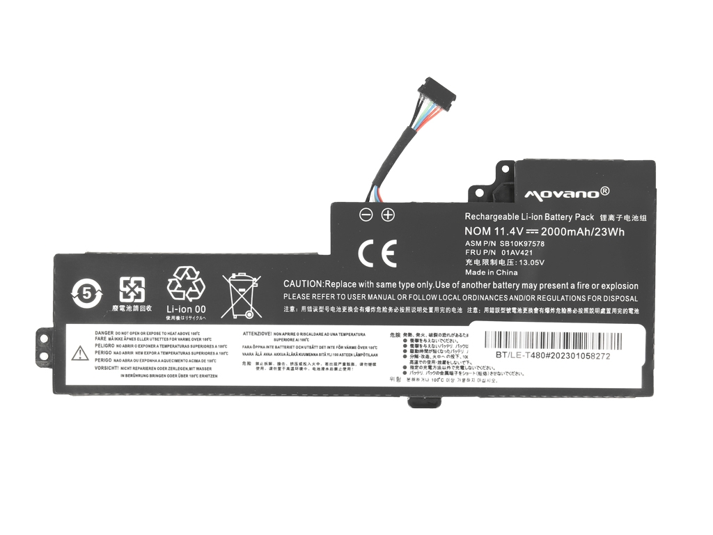 Baterija za Lenovo Thinkpad T470 / T480, 01AV419, 2000 mAh - slika 5