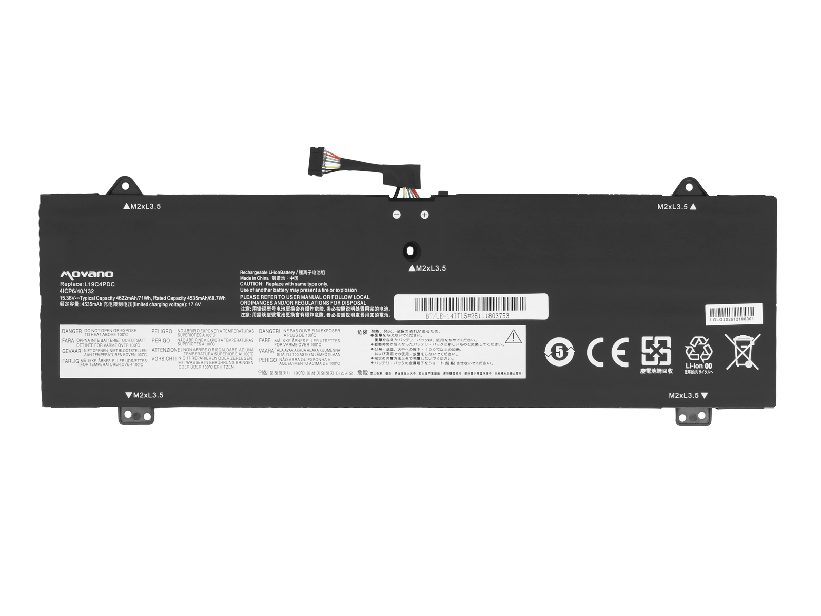 Baterija za Lenovo Yoga 7 14ITL5 / 15ITL5, L19C4PDC, 4622 mAh - slika 5