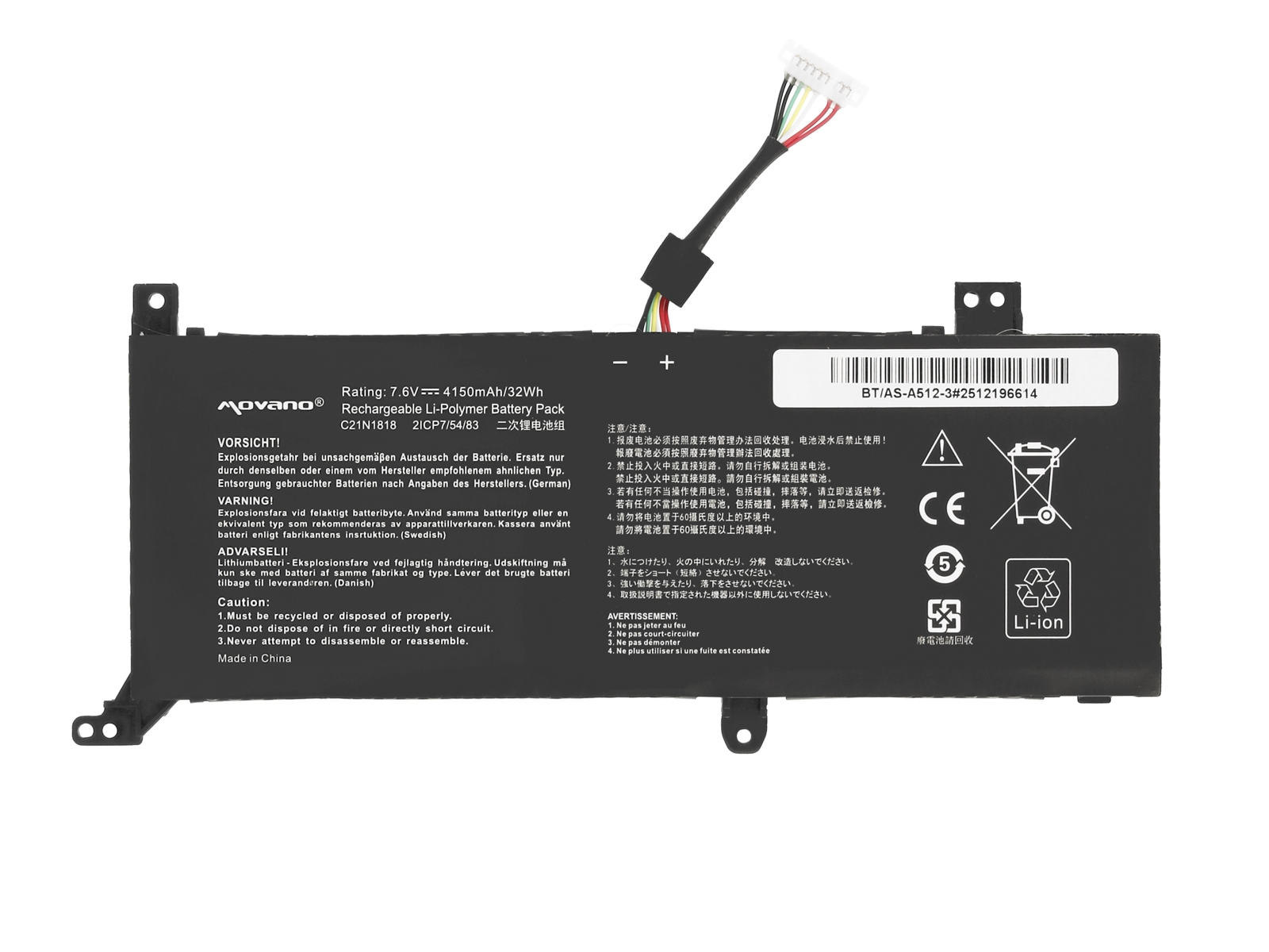 Baterija za Asus VivoBook 14 X412 / X412D / X412F, C21N1818, Tip 2, 4150 mAh - slika 5
