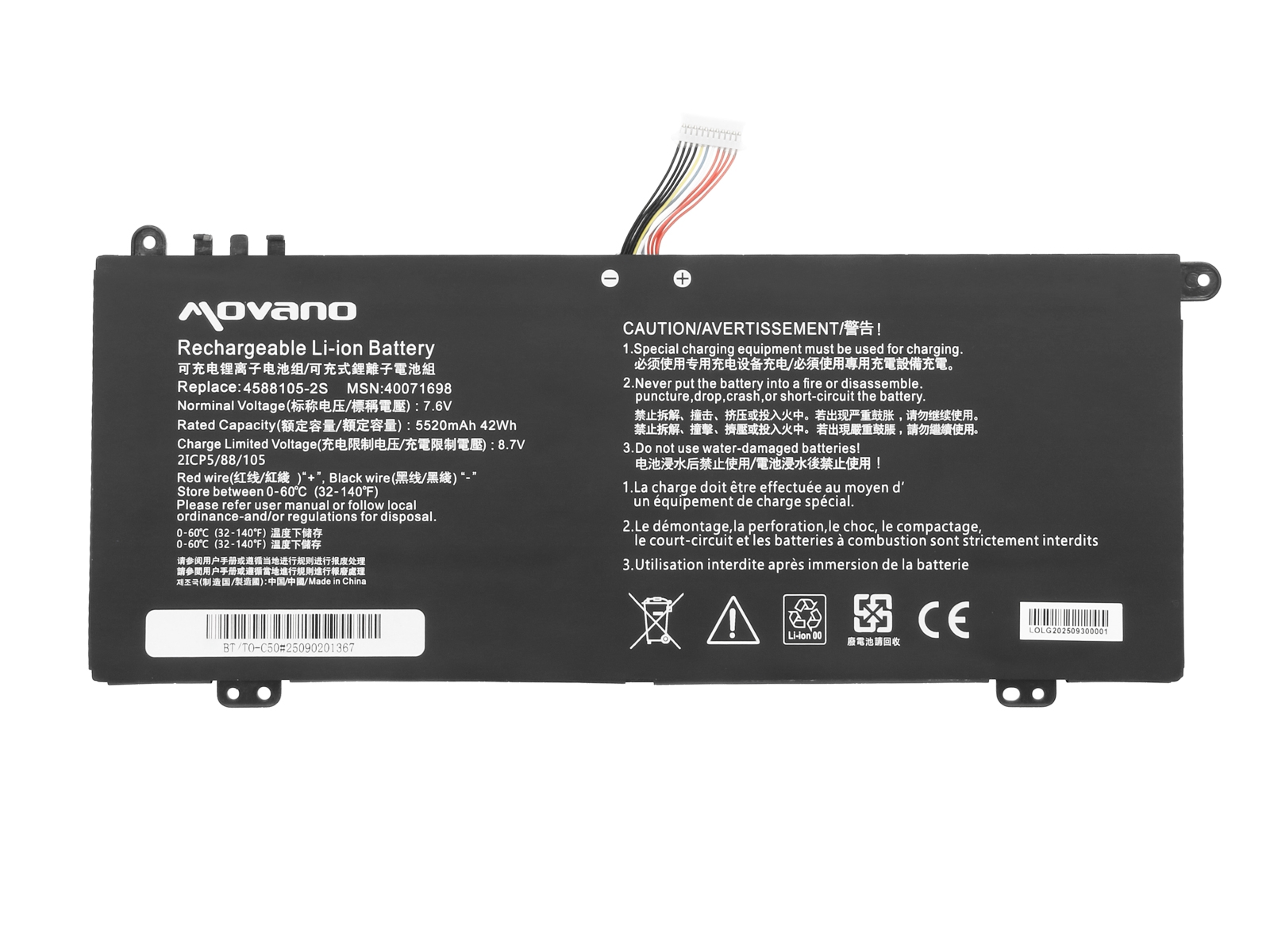 Baterija za Toshiba DynaBook Satellite Pro C40 / C50, 5520 mAh - slika 5