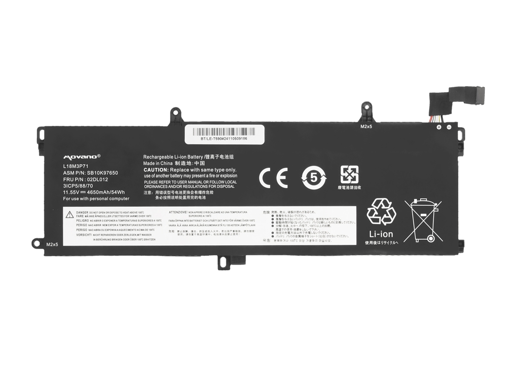 Baterija za Lenovo ThinkPad T590 / T15 / P15s / P53s, 4650 mAh - slika 5