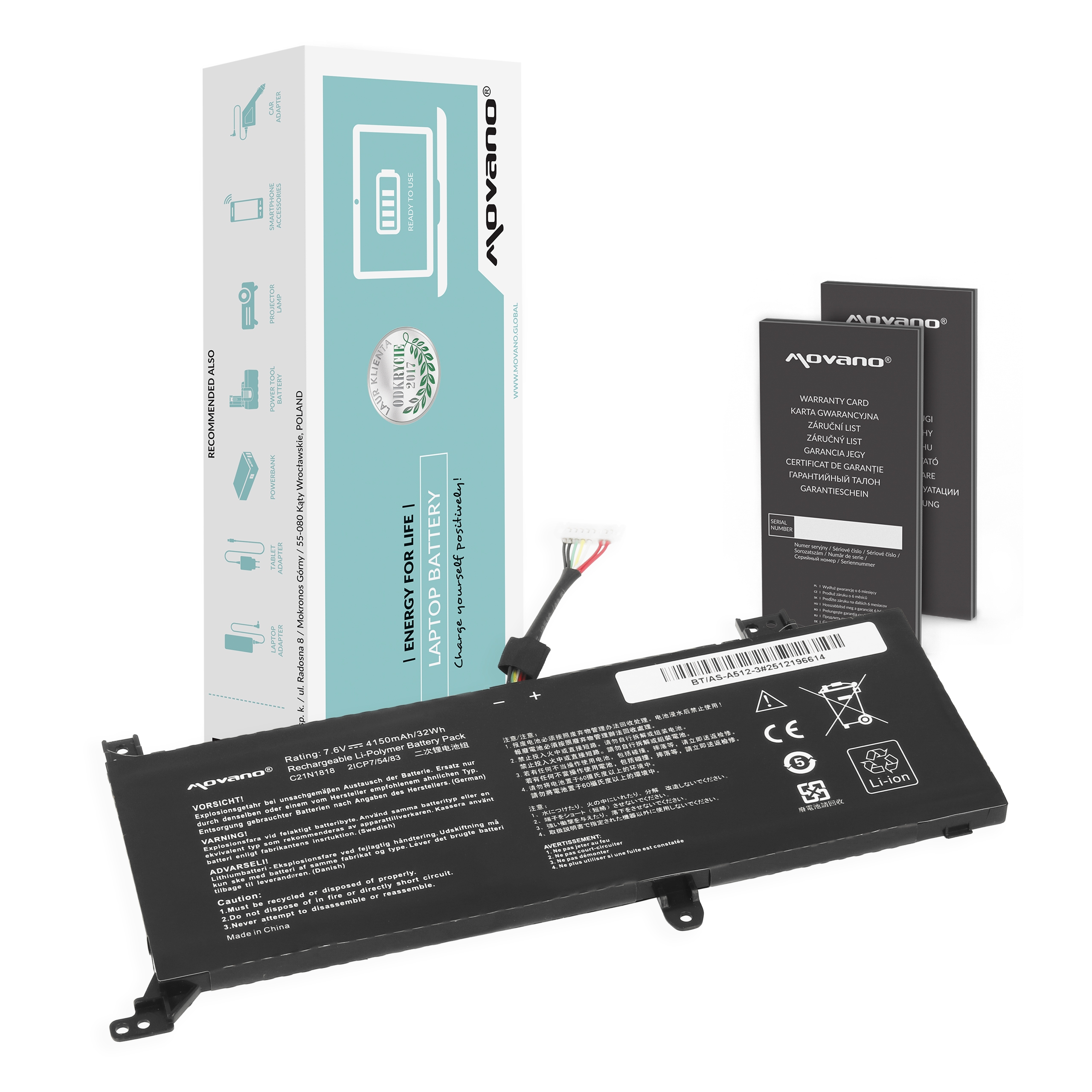Baterija za Asus VivoBook 14 X412 / X412D / X412F, C21N1818, Tip 2, 4150 mAh - slika 6