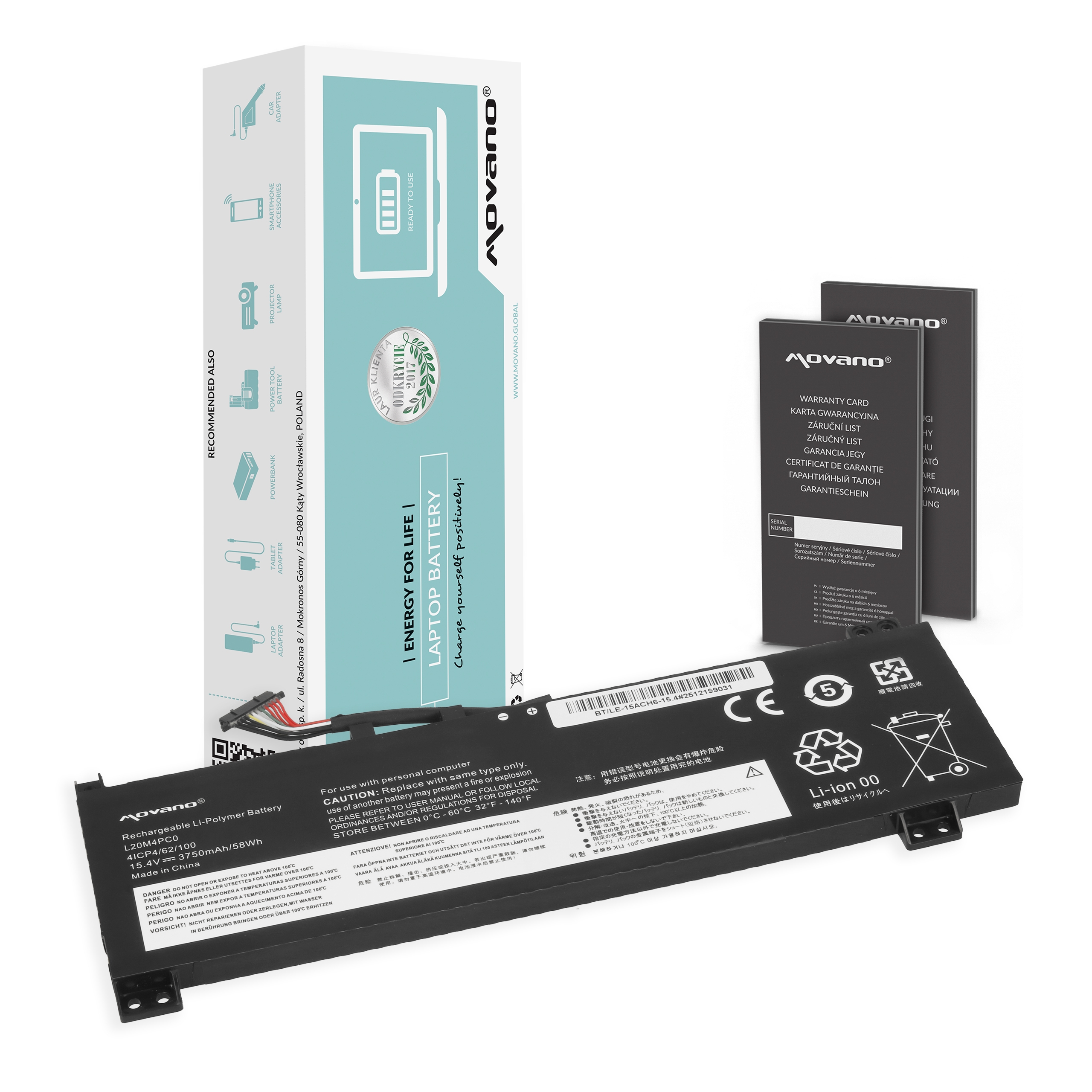 Baterija za Lenovo IdeaPad Gaming 3-15ACH6 / Legion 5-15ITH6, L20M4PC0, 15.4 V, 3750 mAh - slika 6