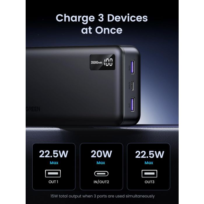 Ugreen 22.5W 20000mAh prenosna baterija - slika 4