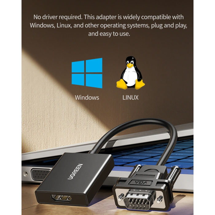 Ugreen VGA na HDMI adapter 1080P - slika 4