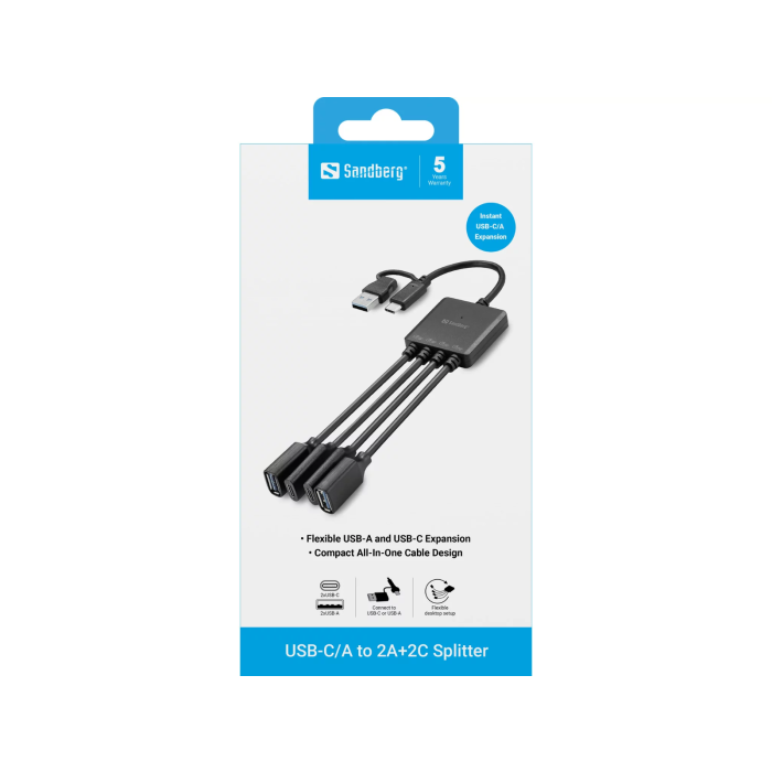 Sandberg USB-C/A na 2A+2C Splitter - slika 4