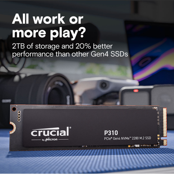 Crucial P310 1TB PCIe Gen4 NVMe 2280 M.2 SSD - slika 2