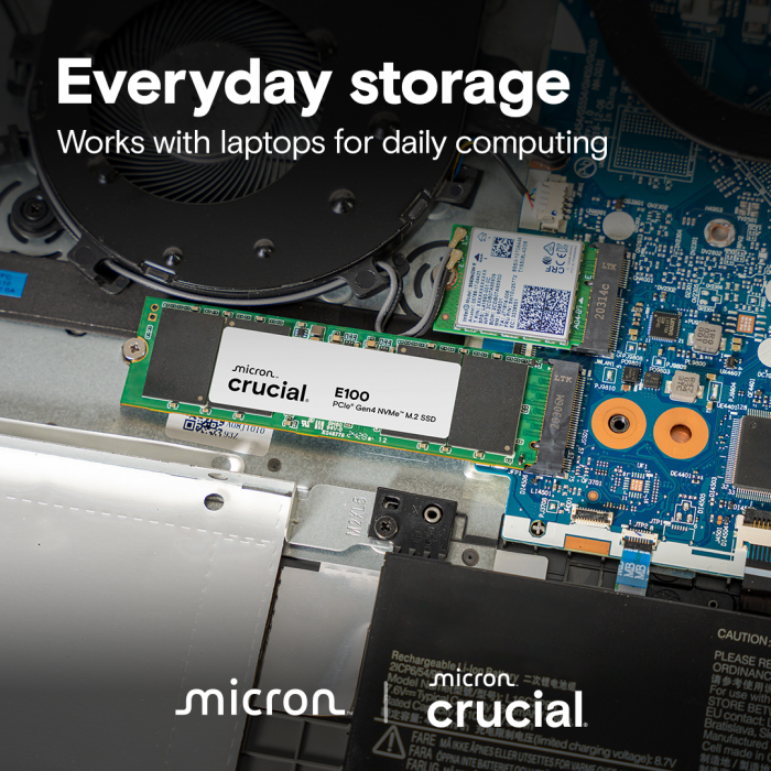 Crucial E100 2TB PCIe Gen4 NVMe 2280 M.2 SSD - slika 3